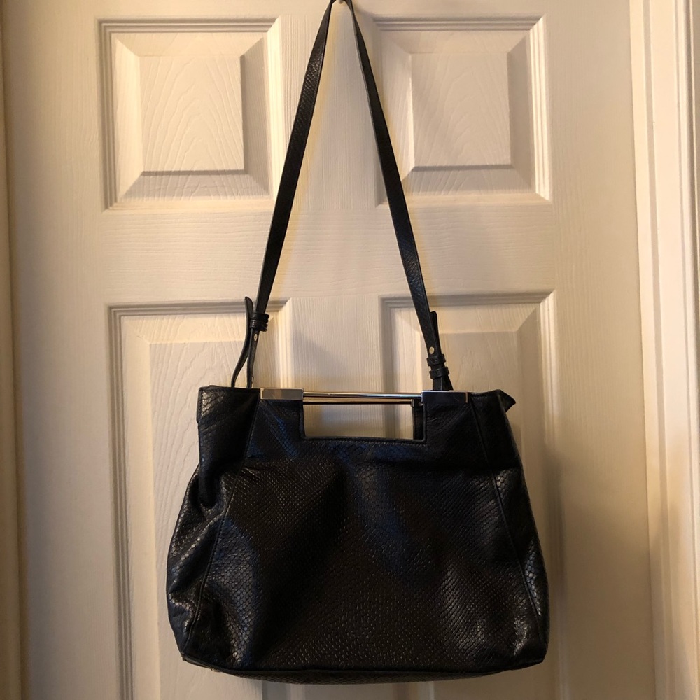 Valentino black leather textured purse